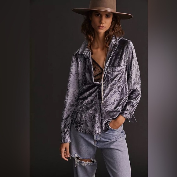 NWT Velvet Buttondown - Picture 1 of 4